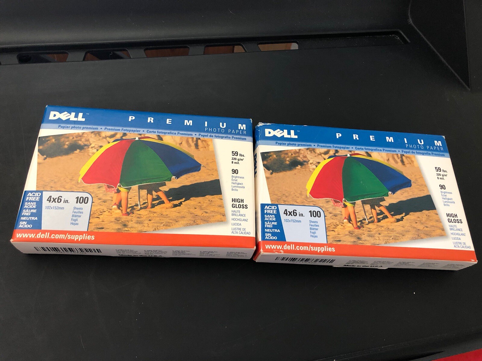 2 Packs DELL 4×6 inch premium photo paper 100 Sheets High Gloss 59lbs Acid Free