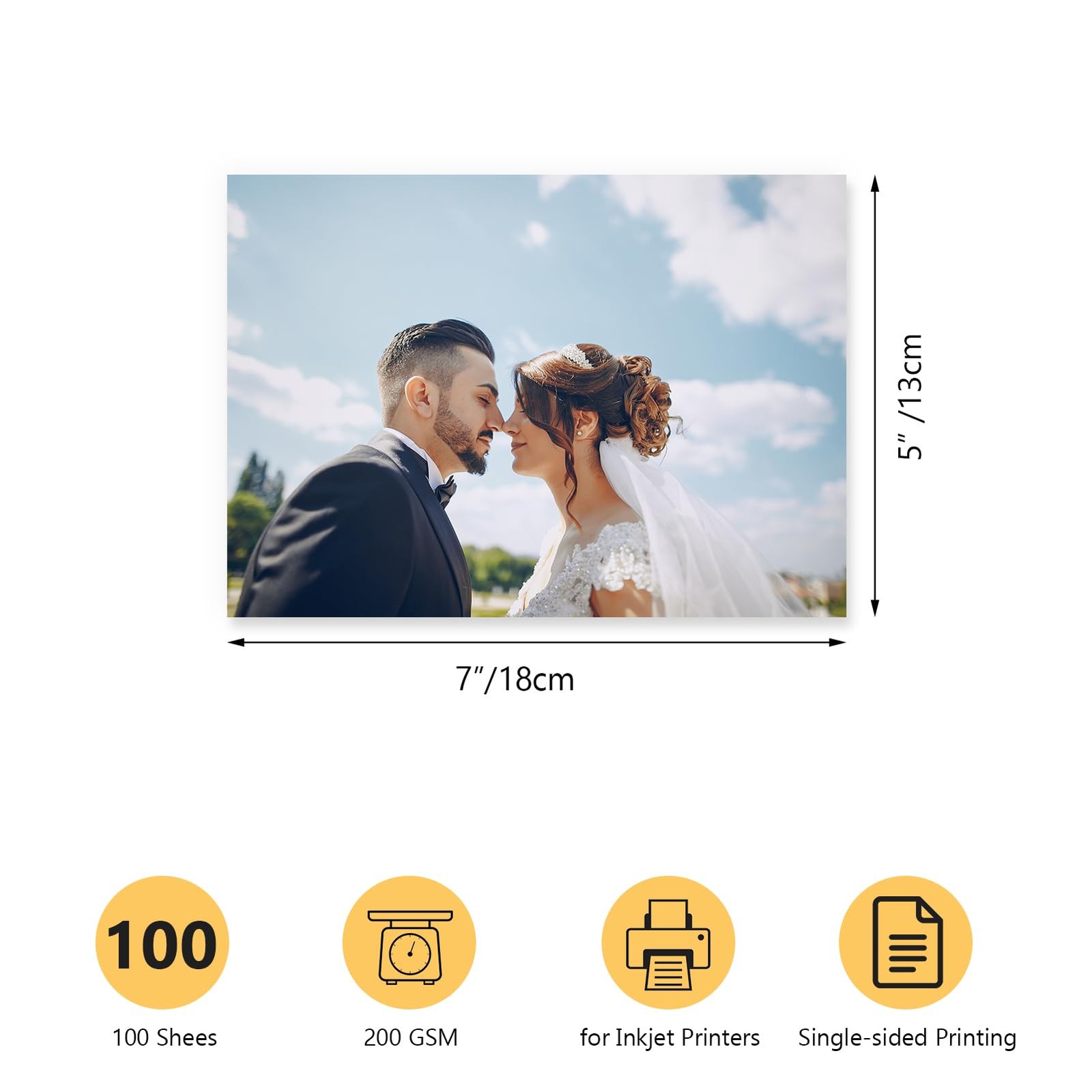Schliersee 100 Sheets 200 GSM Printer Paper for 5×7 Photo Paper, White