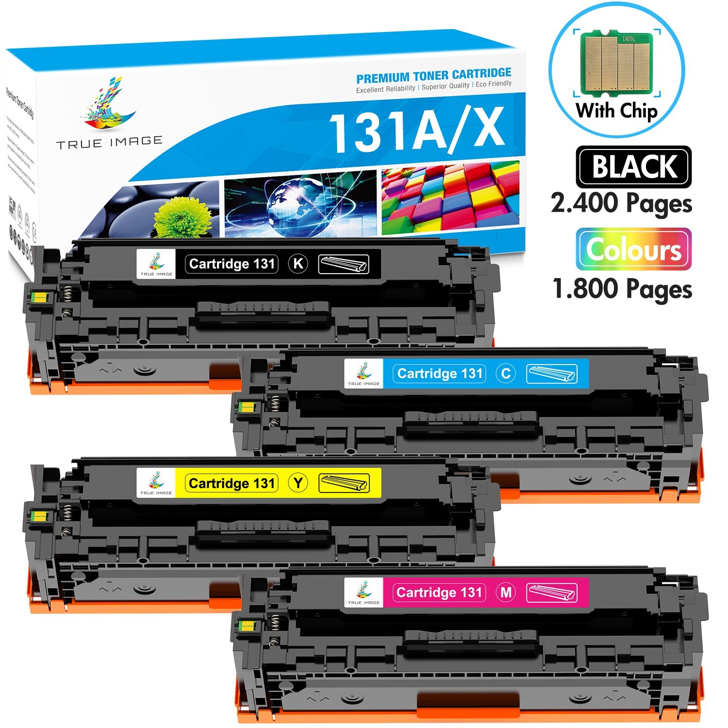 4Pack CRG131 H For Canon 131 Toner ImageCLASS MF8280Cw LBP7110Cw MF624Cw MF628Cw
