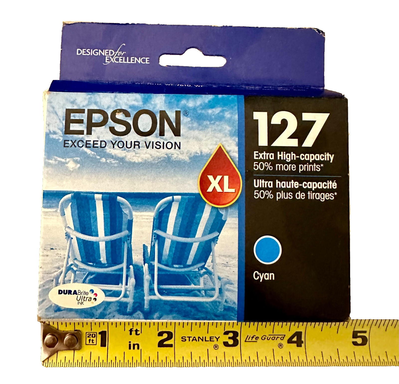 NIB Extra High Capacity Cyan Printer Ink Cartridge Genuine EPSON Exp. 02/2021
