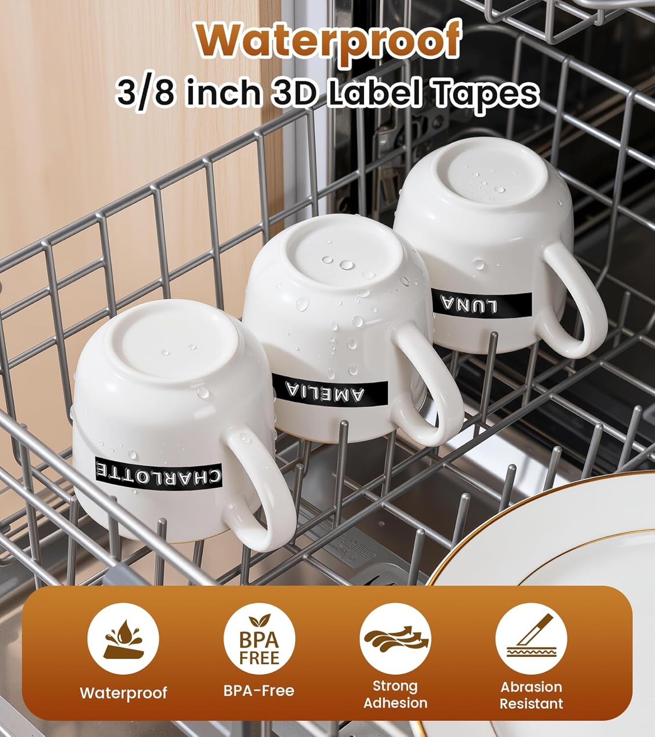 5PK Label Replace for Dymo 3D Plastic Embossing Tape Xpress Label Maker 3/8″ 3m