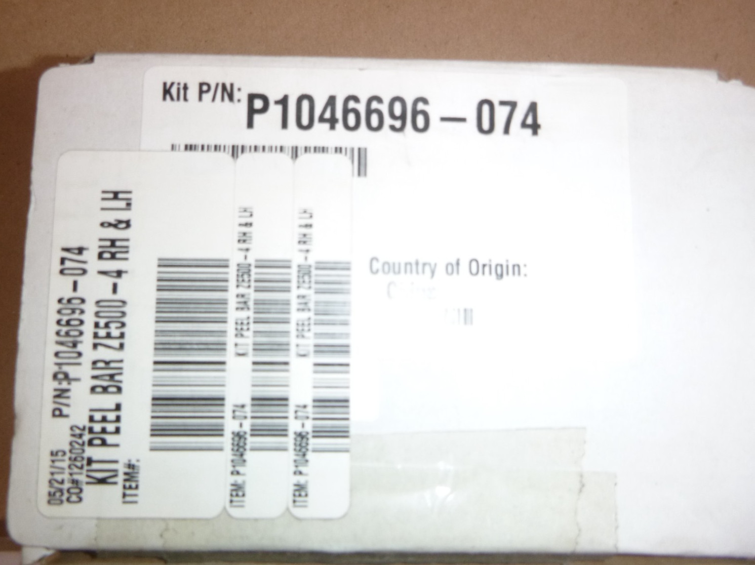 P1046696-074 New Genuine OEM Zebra ZE500-4, ZE511 Peel Bar Kit