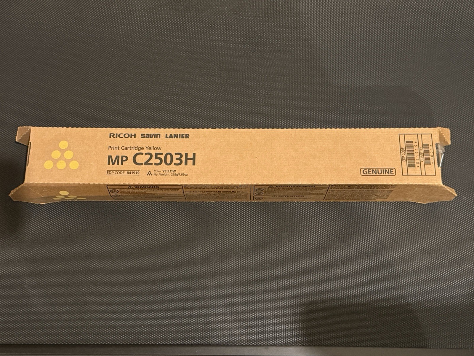 Genuine Ricoh Savin Lanier 841919 MP C2503H Print Cartridge Yellow