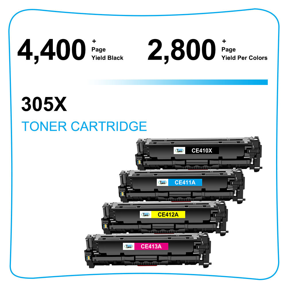 Toner Compatible with HP 305A 305X CE410A Laserjet Pro 400 M451dn MFP M475dn Lot