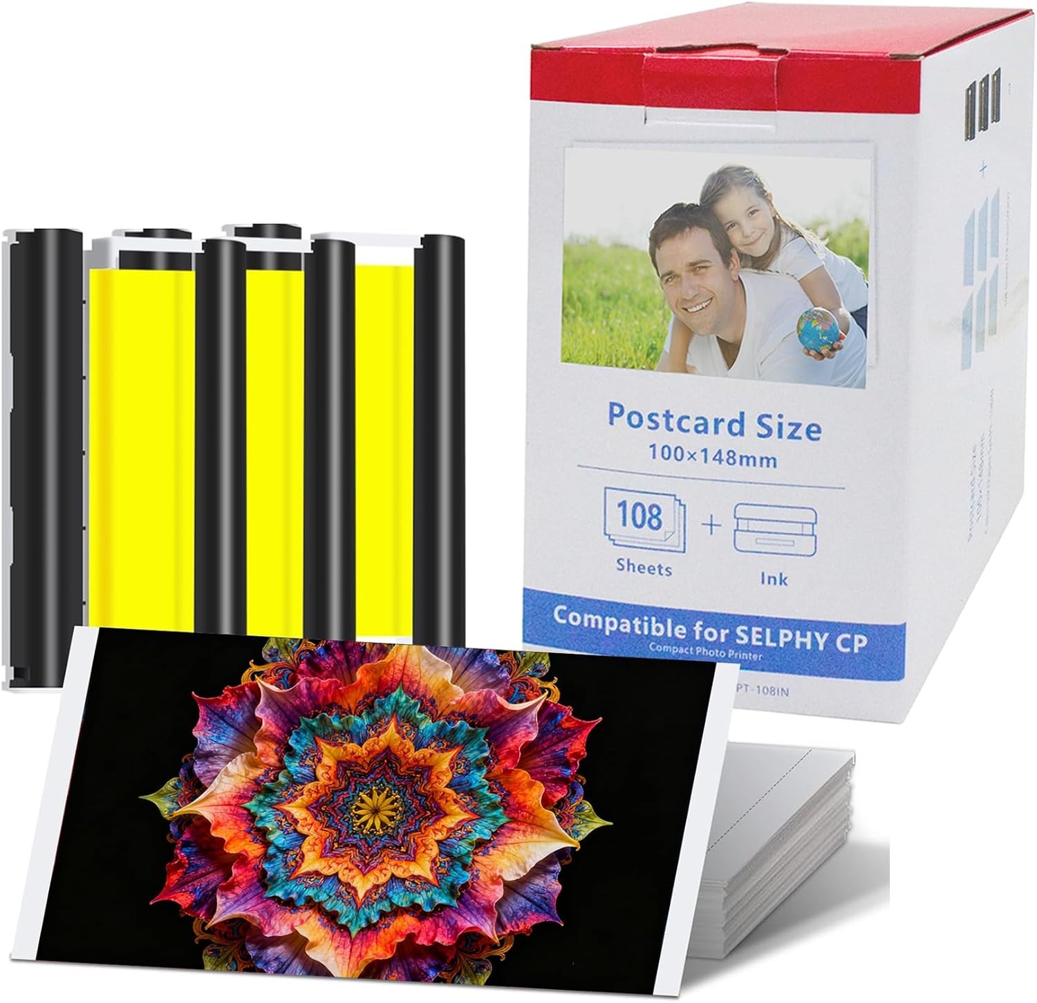 Canon Selphy Compatible KP 108IN Photo Paper Ink Set 108 Sheets 3 Cartridges