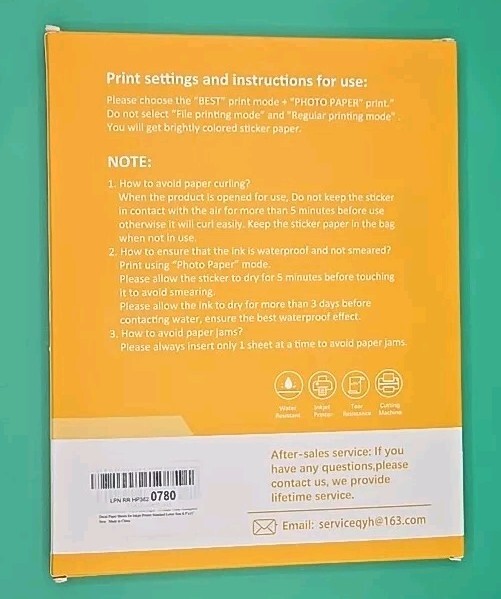 Glossy Matte 8.5″x11″ Printable Vinyl Sticker Paper for Inkjet Laser -50 Sheets