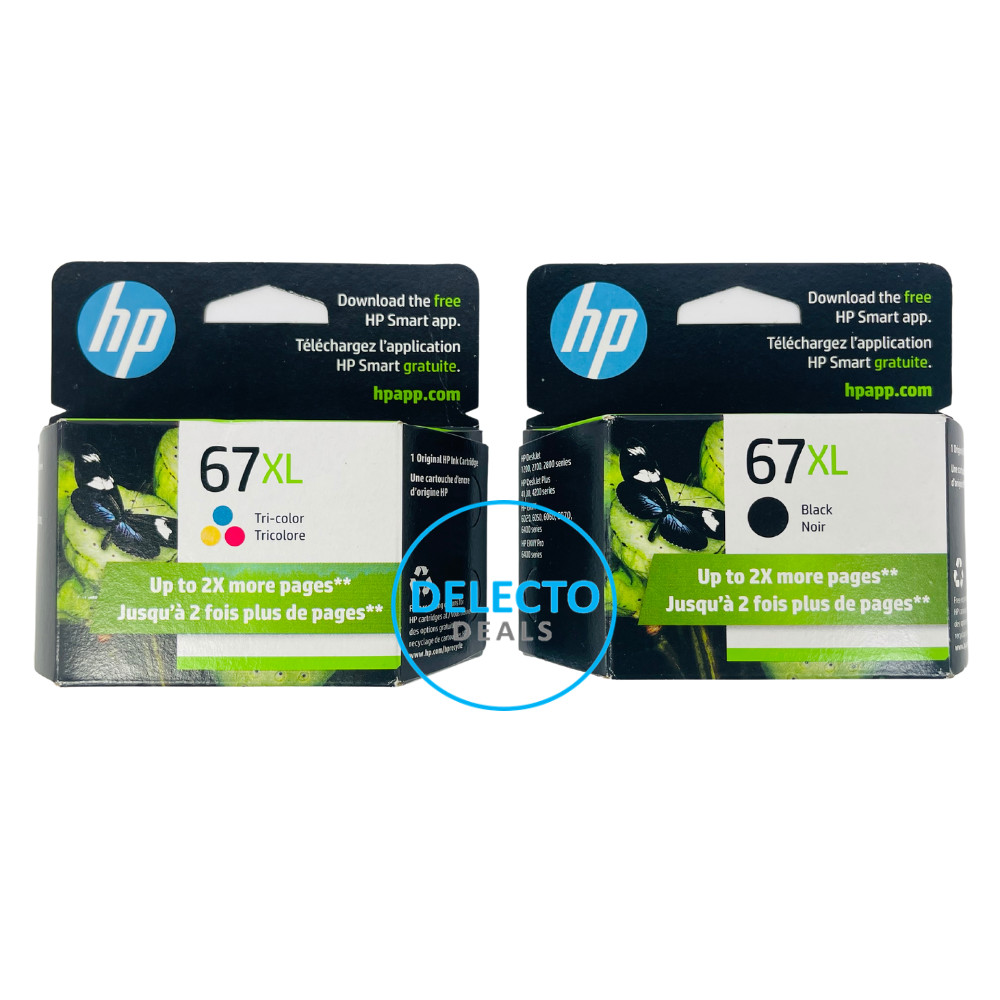 GENUINE 2-Pack HP 67XL Black/ Color ink cartridges 3YM57AN 3YM58AN SEALED 7/26+