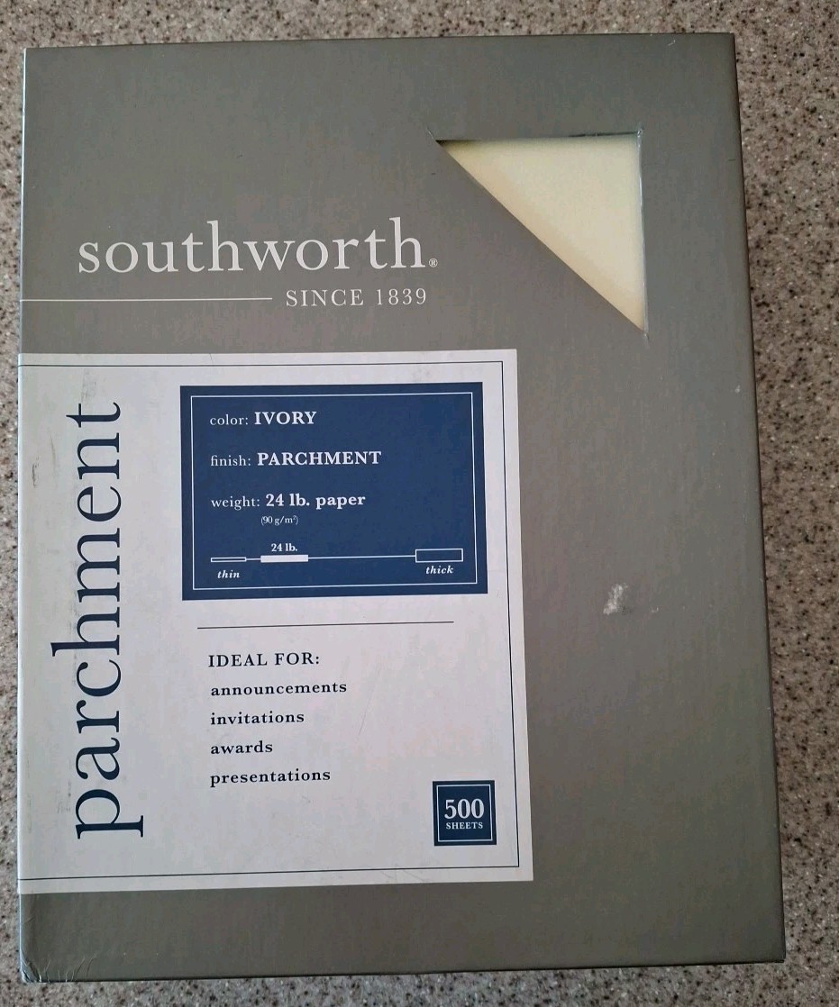 Southworth 984C 24 lb 8.5″ x 11″ Parchment Specialty Paper – Ivory (1/BX) New