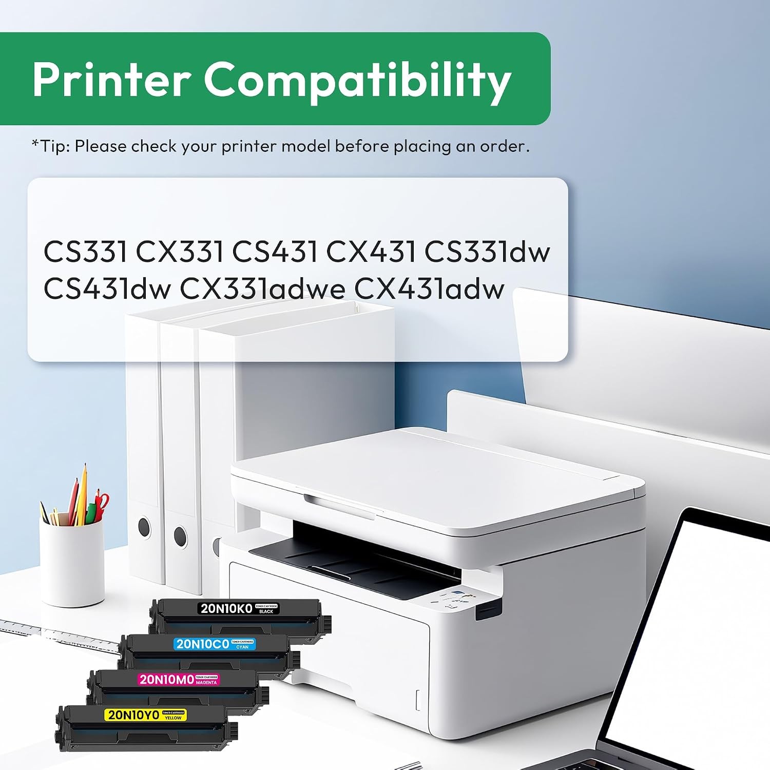CS331 Toner Cartridge for Lexmark CS331dw, CS431dw, CX331adwe & CX431adw Printer