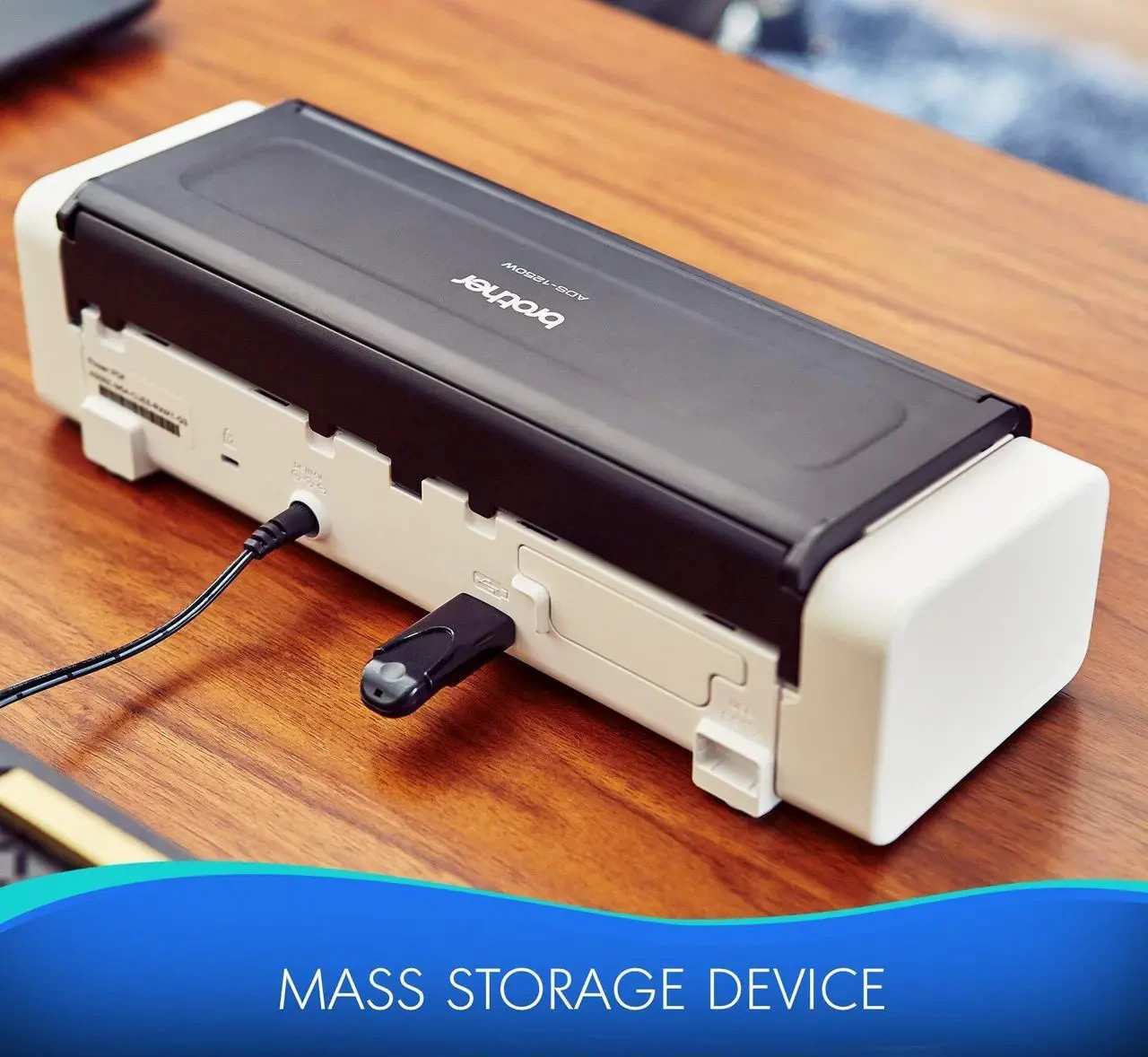 Brother ADS-1250W Portable Duplex Color Desktop Scanner w/Adapter