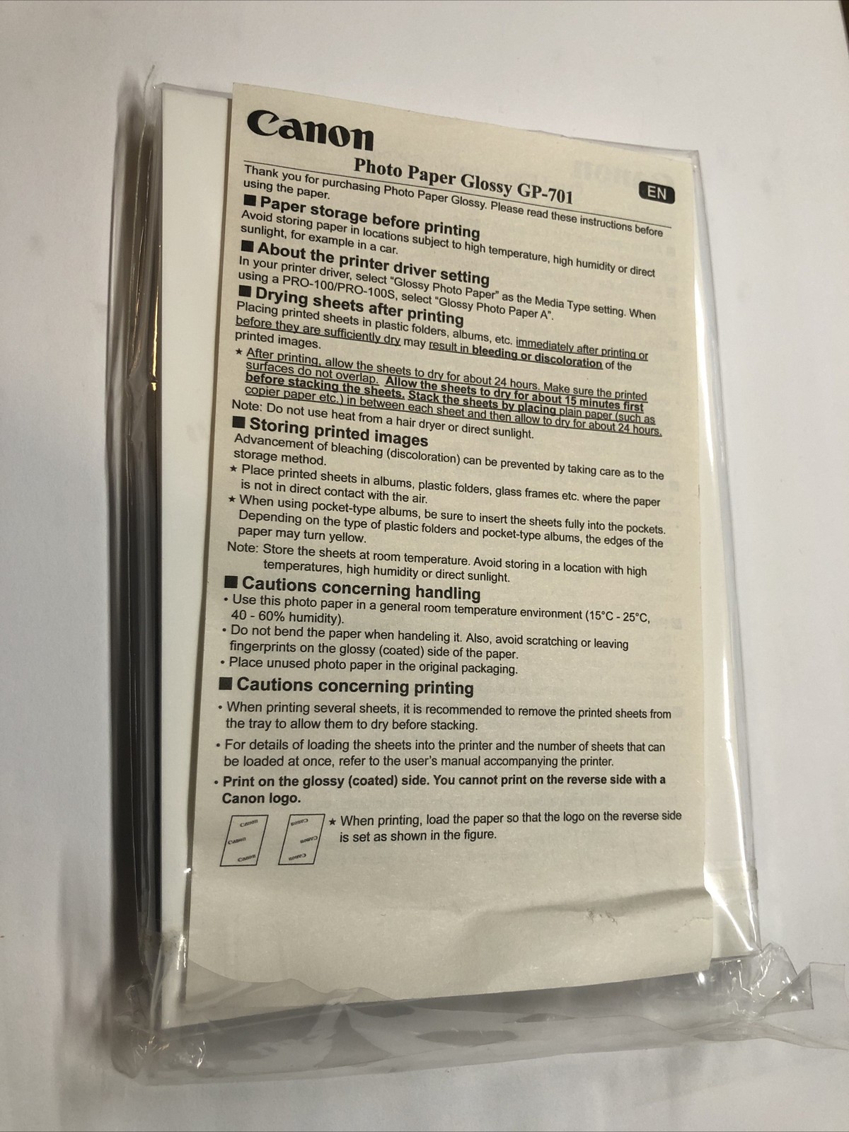 Canon GP-701 Glossy Photo Paper 4×6 – 50 Sheet pack OPEN, NEW