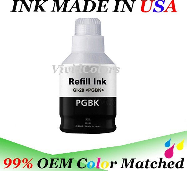 4 PK GI-20 BKCMY Ink Bottle for Canon PIXMA G5020 G6020 G7020 Megatank bottles
