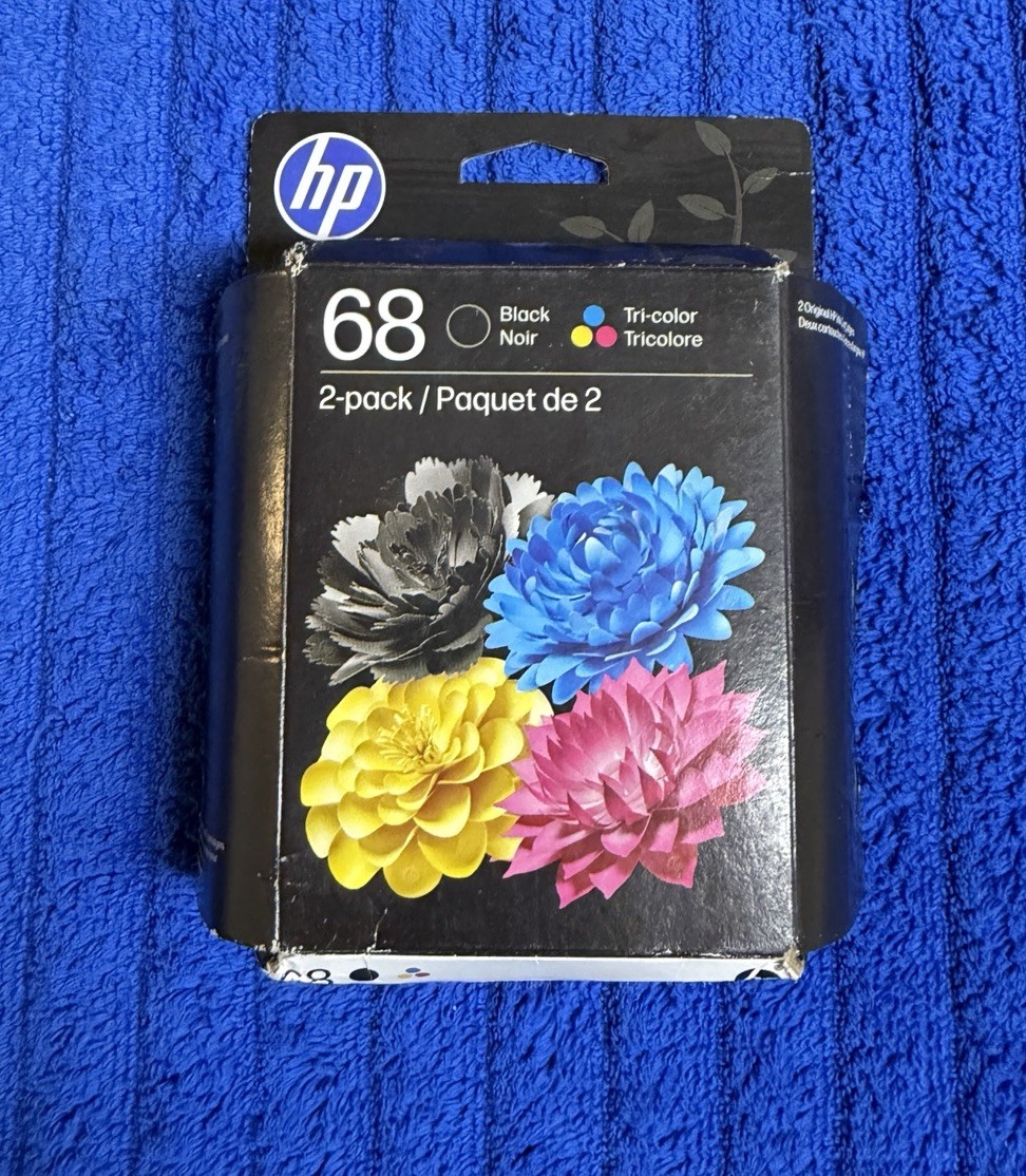 HP 68 Black & Tri-Color Ink Cartridge 2-Pack OEM High-Quality Printing Exp 04/27