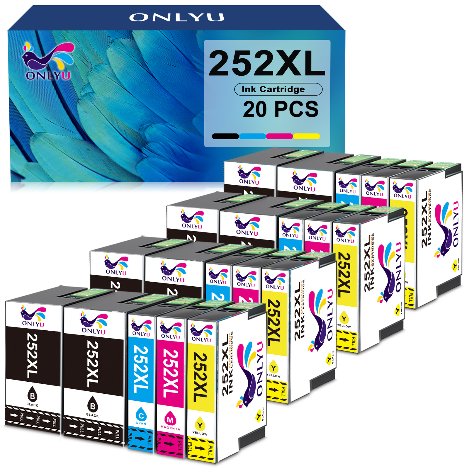 5-20PK BCMY 252XL Ink Cartridges for Epson 252 XL Workforce WF-7110 WF-7720 Lot