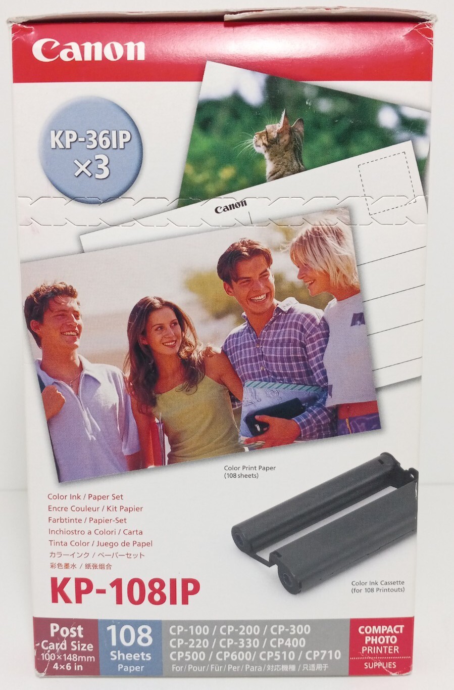 Canon KP-361P 3X Color Ink Cassettes 108 4X6 Photo Post Card Sheet Set Expired