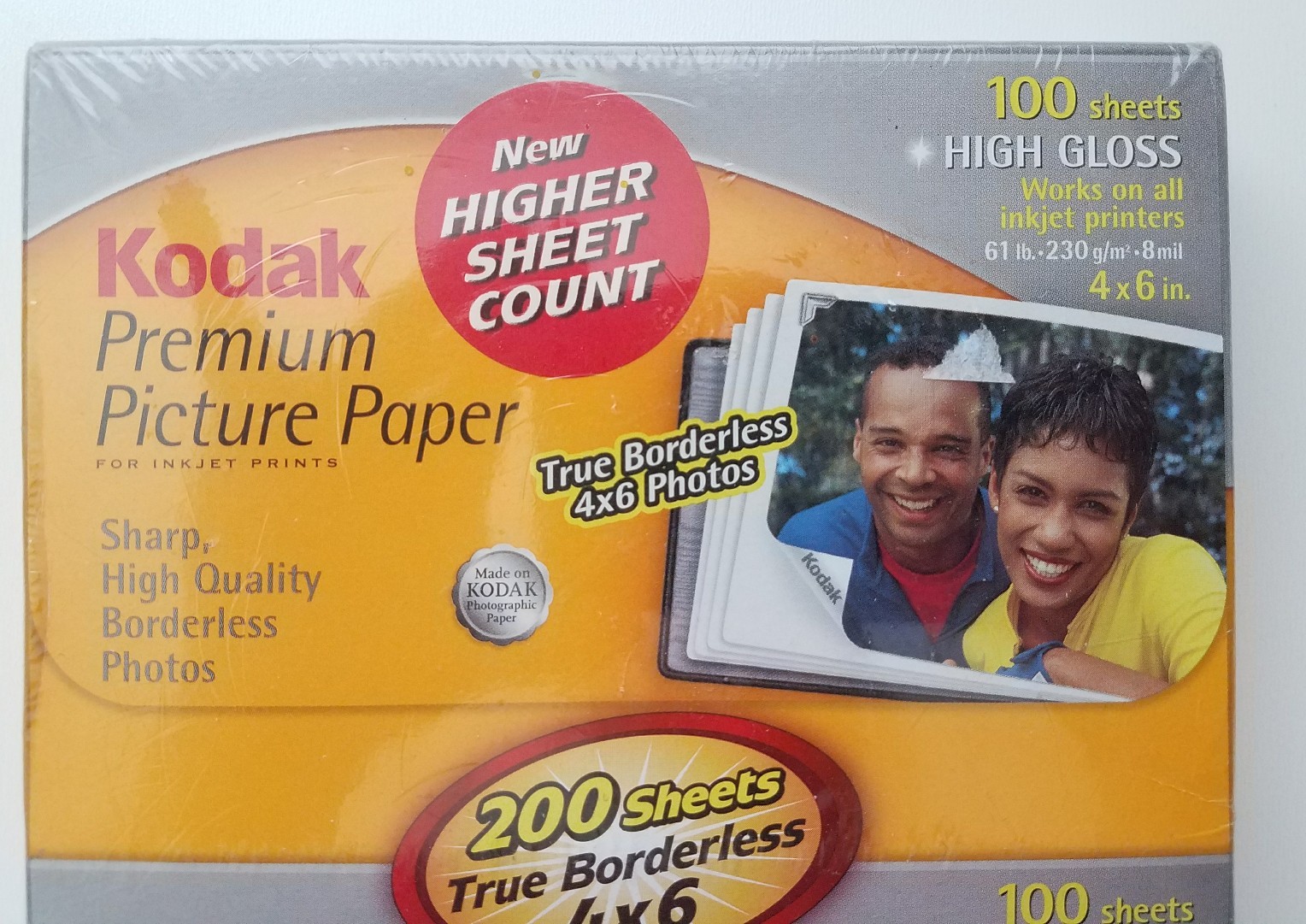 Kodak Premium Picture Paper 200-4×6″ Sheets High Gloss Photo Paper Borderless