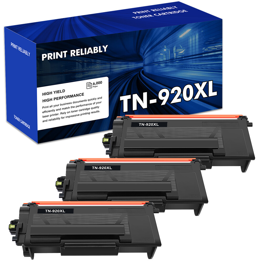 3PK Black TN920 Compatible With Brother TN920XL Toner HL-L5210DN L5210DW L5215DW