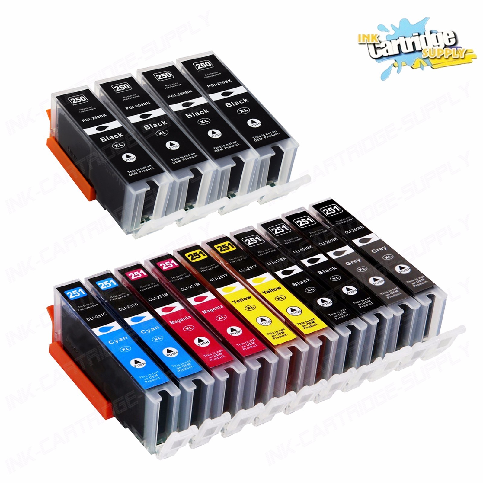 14Pk PGI-250XL CLI-251XL For Canon Pixma iP8720 MG6320 MG7120 MG7520 W/ GRAY