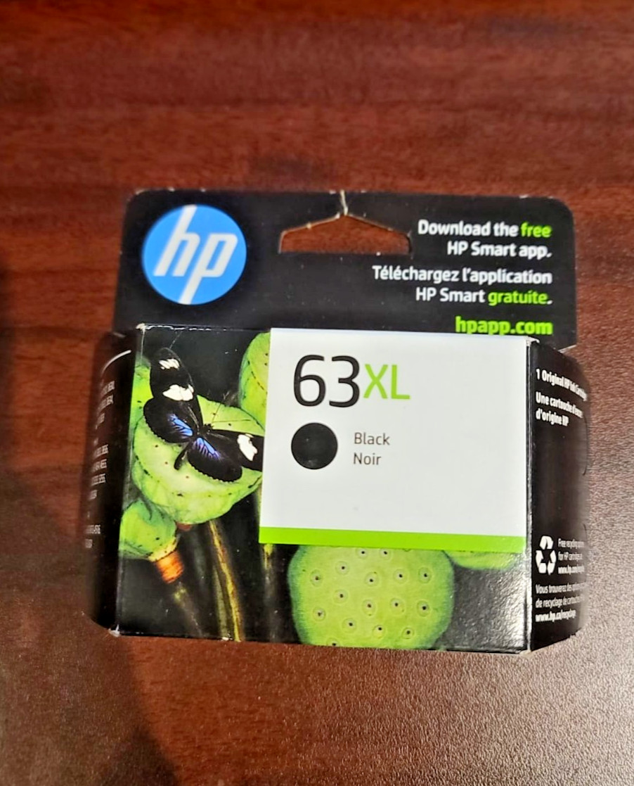 Genuine HP 63XL High Yield Black Ink Cartridge F6U64AN 04/2027- BRAND NEW