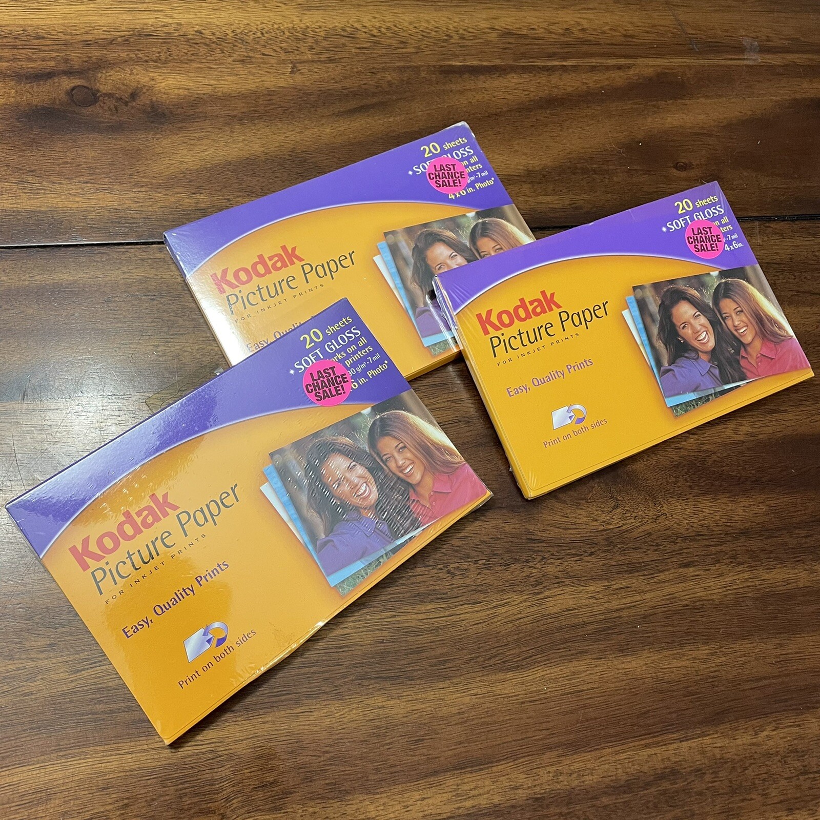 Lot Of 3 New Kodak Picture Paper (20 sheets, 4×6, Soft Gloss)