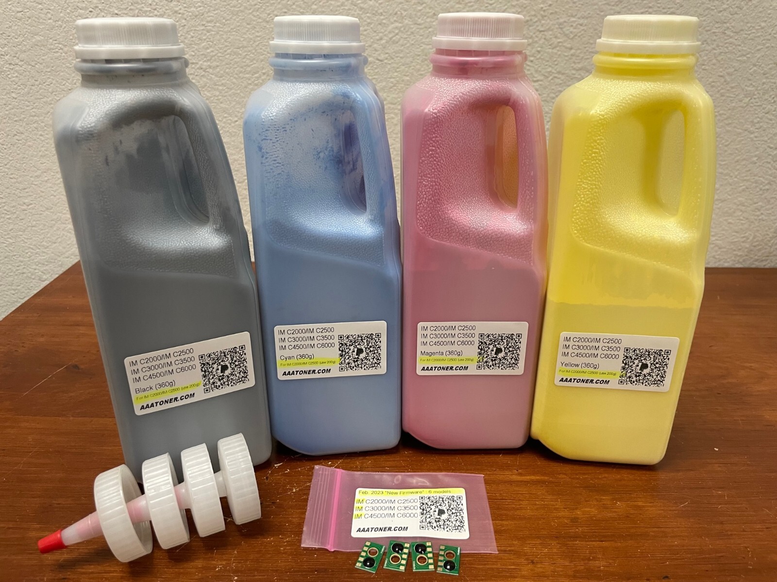 4 x Toner Refill for Ricoh IM C3000 IM C3500, IM C4500, IM C6000 + 4 Chips (IM)