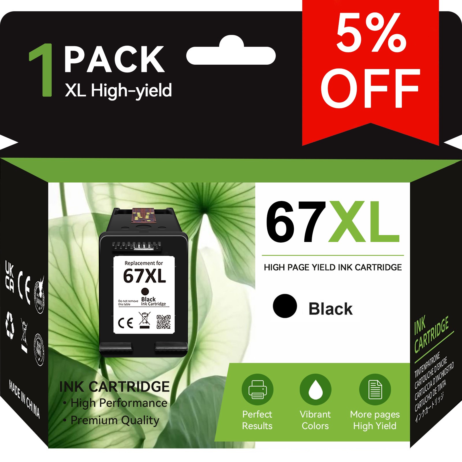 #67 67XL Ink Cartridge for HP 67 XL Deskjet 2755 4155 2720e Envy 6010 6055 6020e