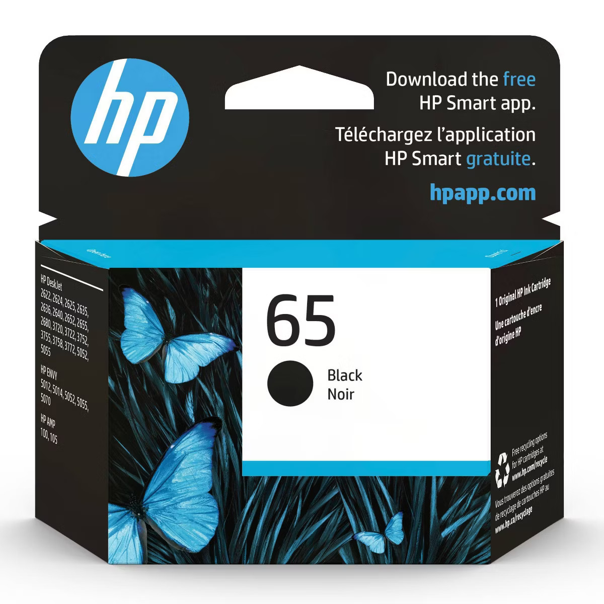 Genuine HP 65 Black Printer Ink Cartridge – Expires May 2027