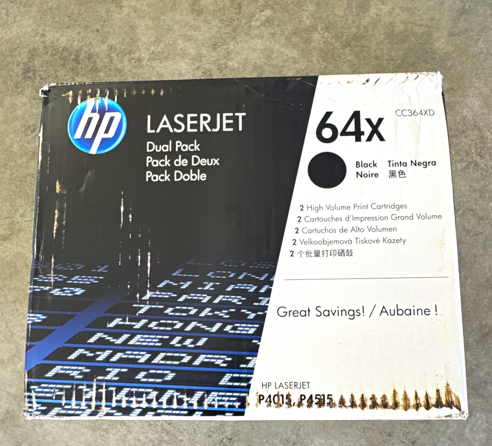 HP 64X Black Dual Pack Toner Cartridges CC364XD for LaserJet P4014/P4015