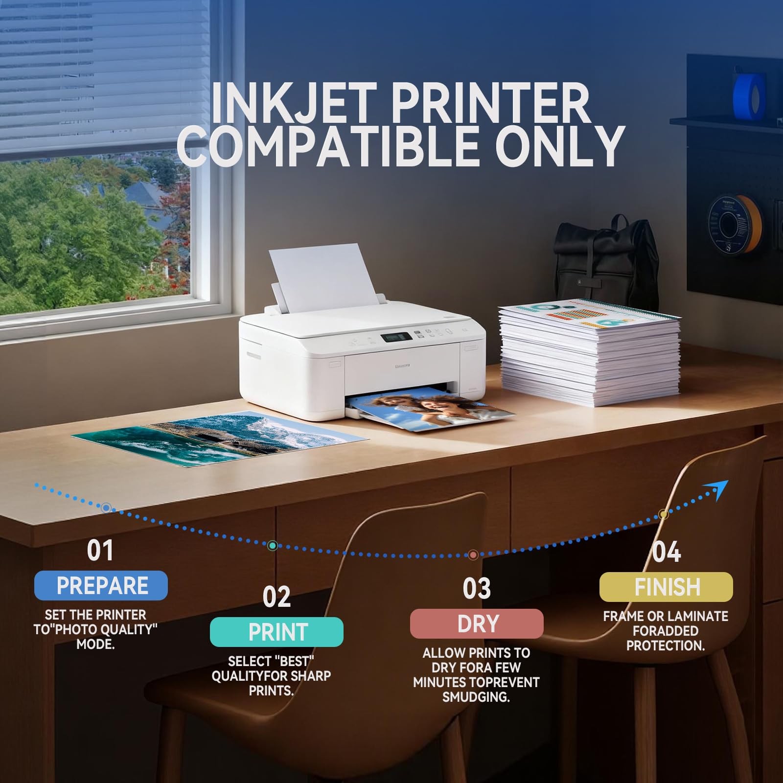 220 Sheets Inkjet Glossy Thin Paper 8.5×11 inch 30lb 120gsm A4 Letter Size Fo…