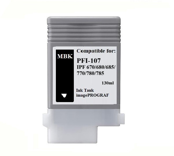 PFI107 MBK Matte Black Ink Cartridge fit Canon IPF670 IPF680 IPF685 IPF770