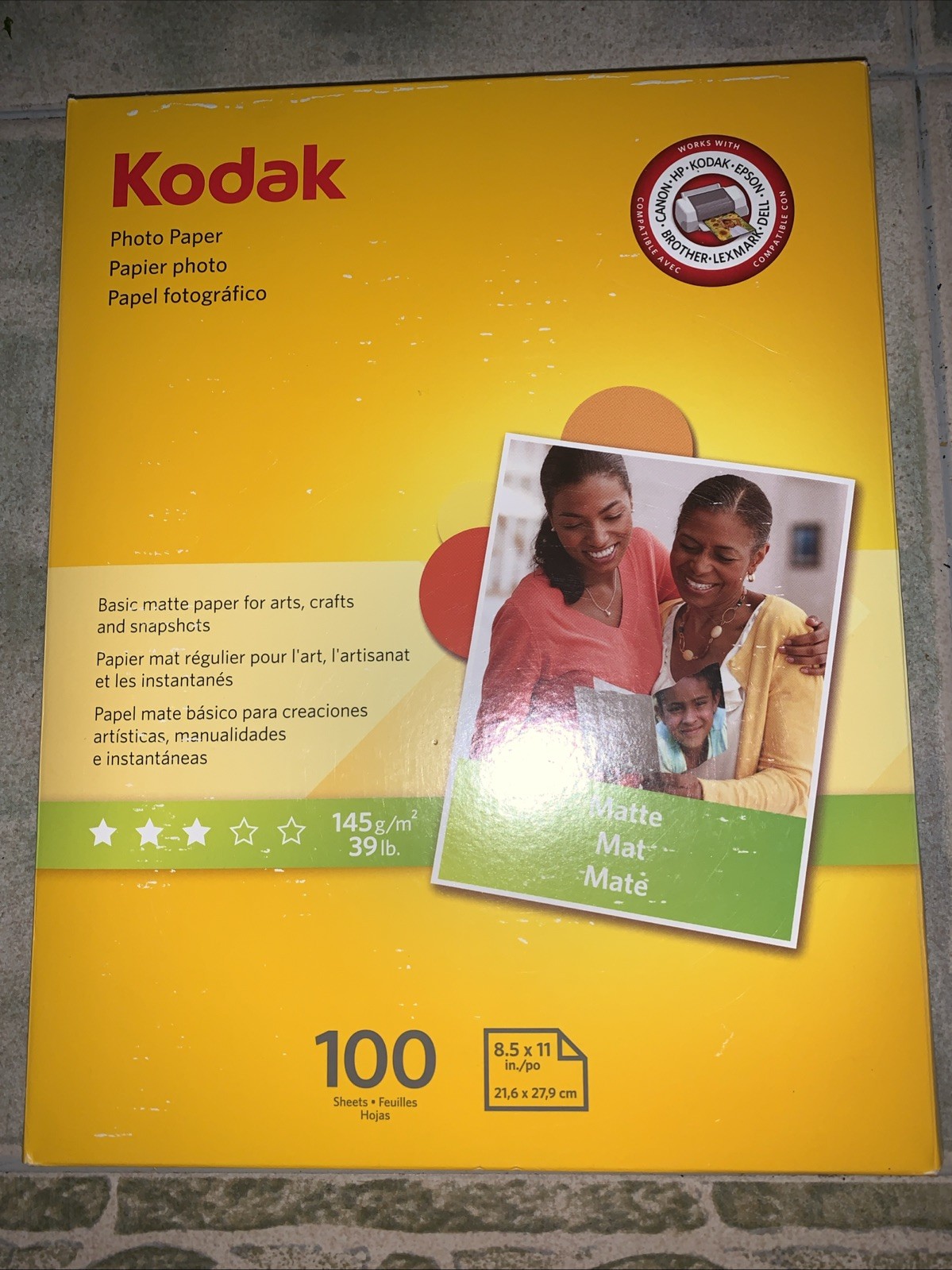 Kodak Photo Paper Matte- 8-1/2 x 11 In, 100 Sheets, 041778318164, Open Box