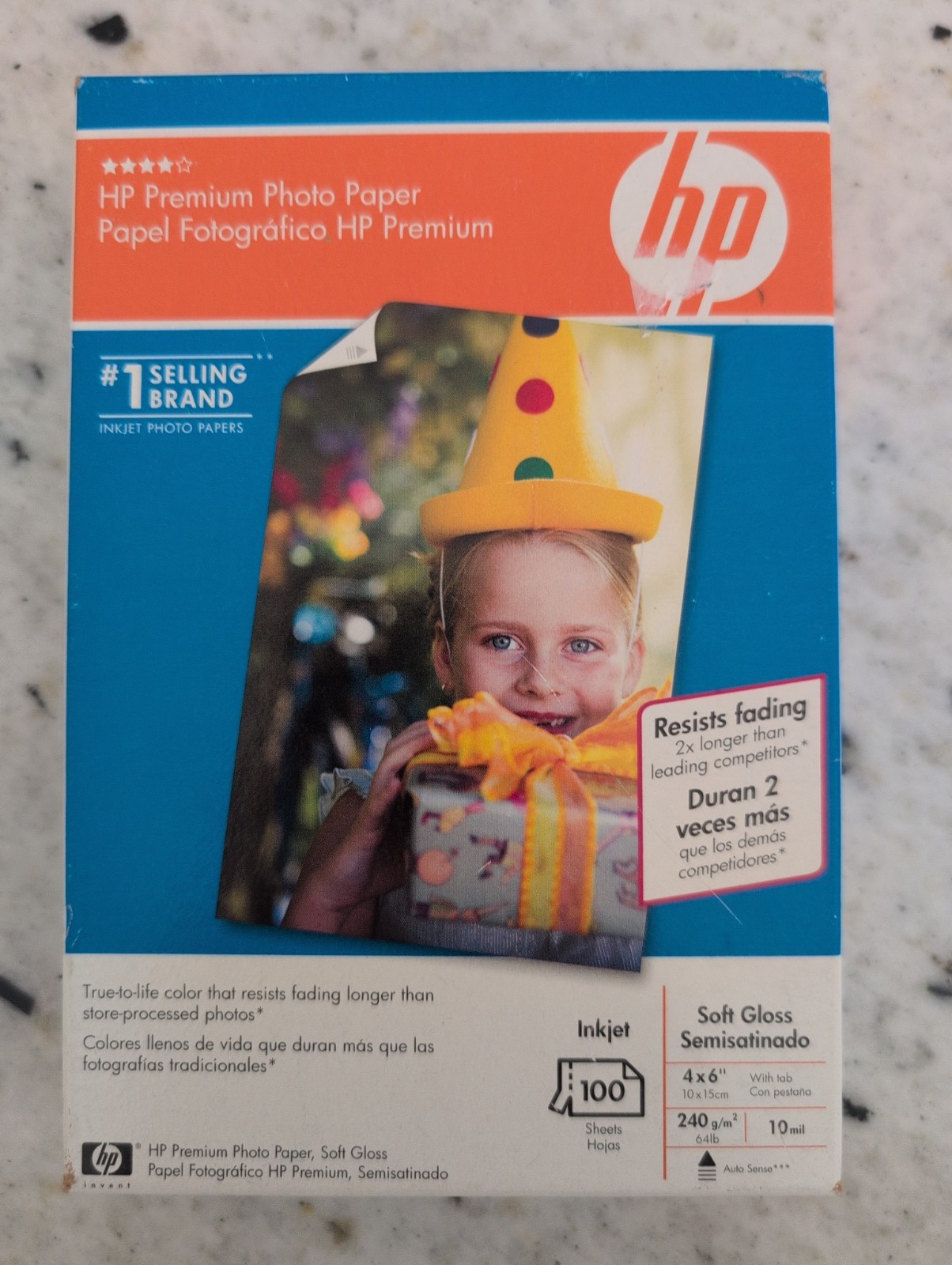 HP Premium 4×6 Photo Paper Soft Gloss 100 sheets Preforated Tab Inkjet NEW