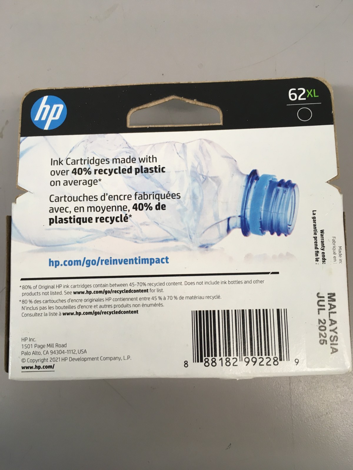 Genuine HP 62XL Black Ink Cartridge High Yield (C2P05AN) OEM 2025