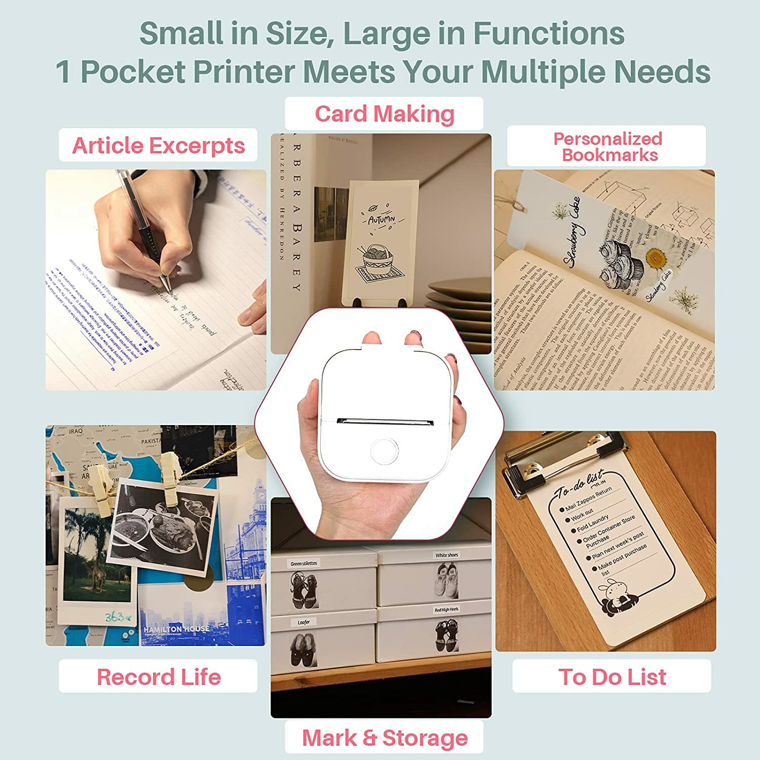 Phomemo T02 Mini Pocket Thermal Printer Wireless Bluetooth Photo Sticker Printer