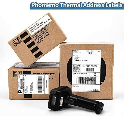 Phomemo 4×6 Thermal Shipping Labels Pack of 500 for Printer Fan-fold Paper