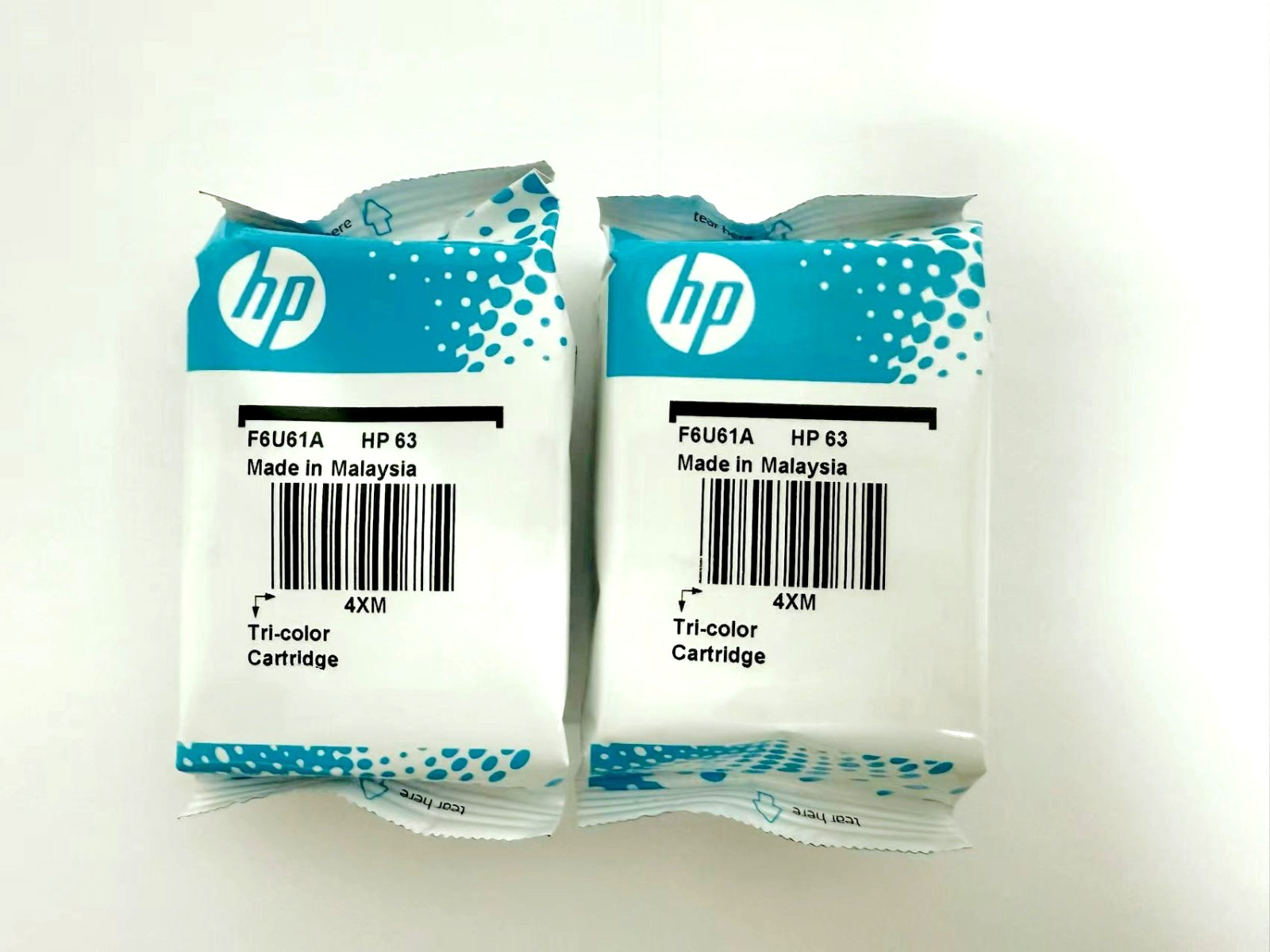 New HP 63 color Ink Cartridge OEM Sealed 100% ink level, 2 pack