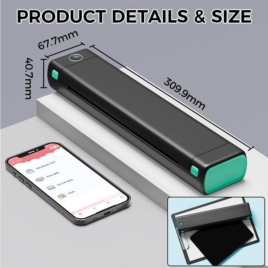 Phomemo M08F A4 Portable Printer Wireless Bluetooth Thermal Printer for Travel
