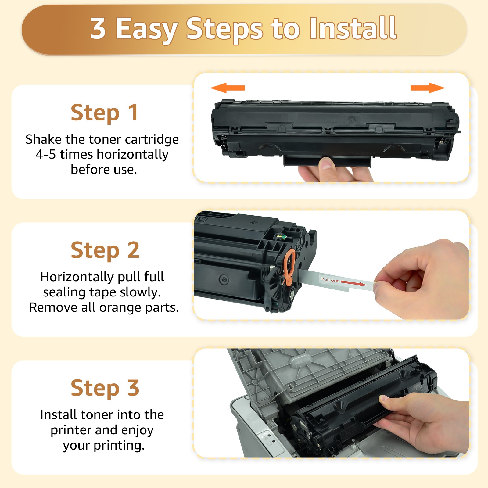 4PK 48A CF248A Toner Cartridge Replacement for HP LaserJet Pro M15a M15w M16a