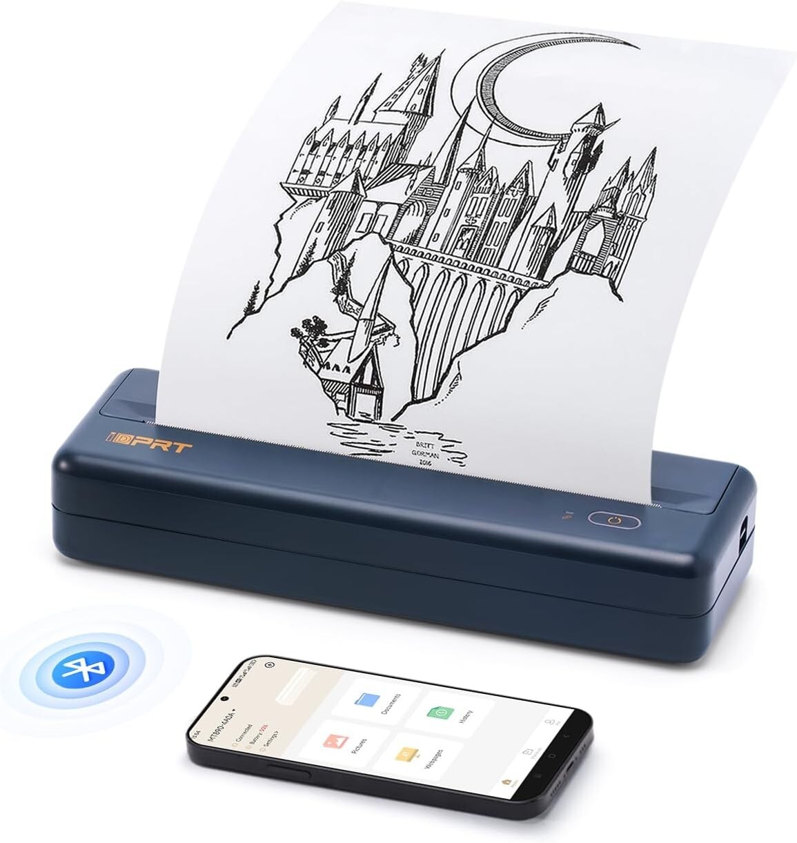 iDPRT Portable Printer Wireless Thermal Printer for Travel. Letter Legal, A4, A5