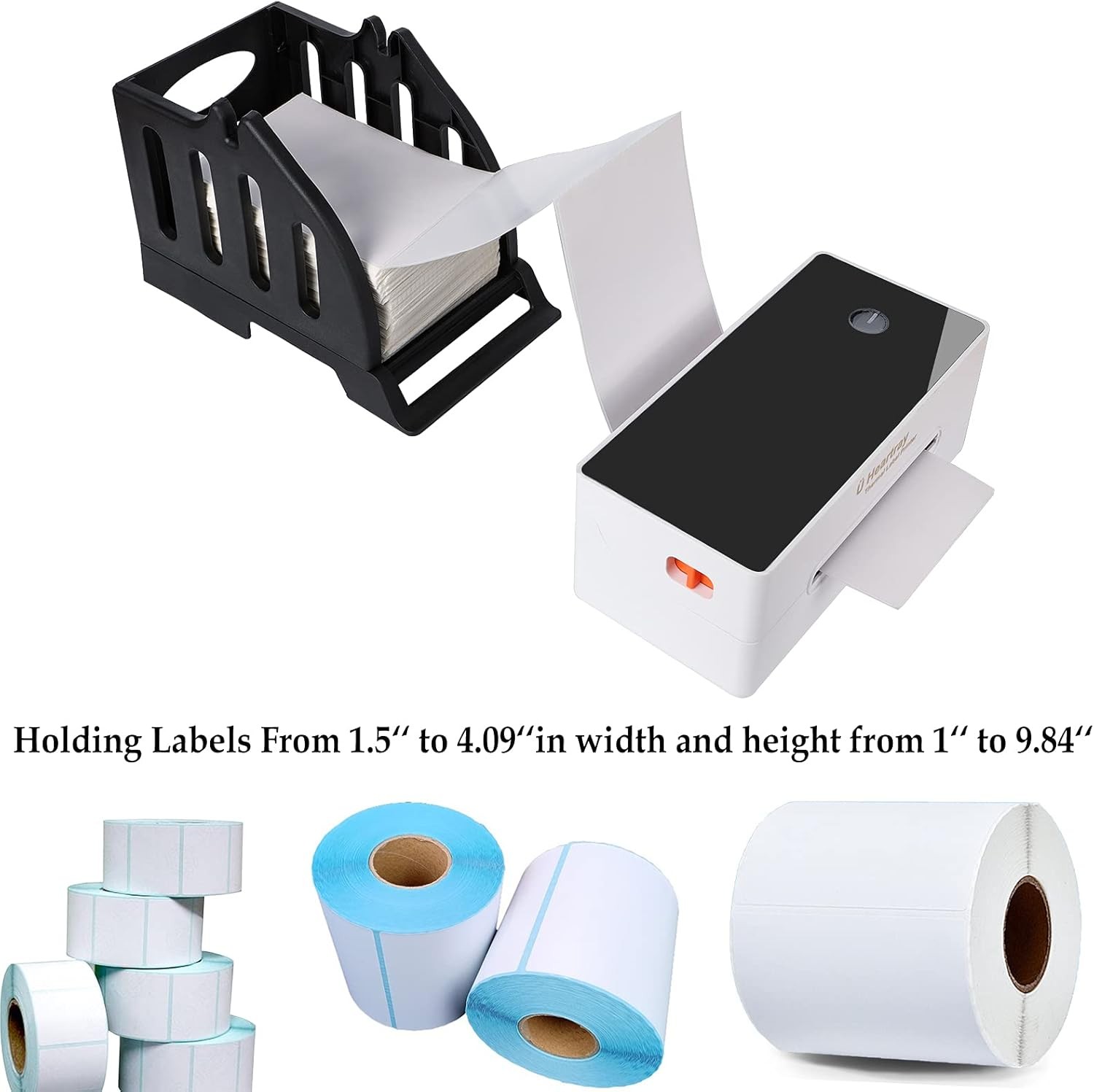 ROLLS LABEL HOLDER FAN-FOLD LABELS Thermal Label Printer 4×6 Plastic Stand NEW