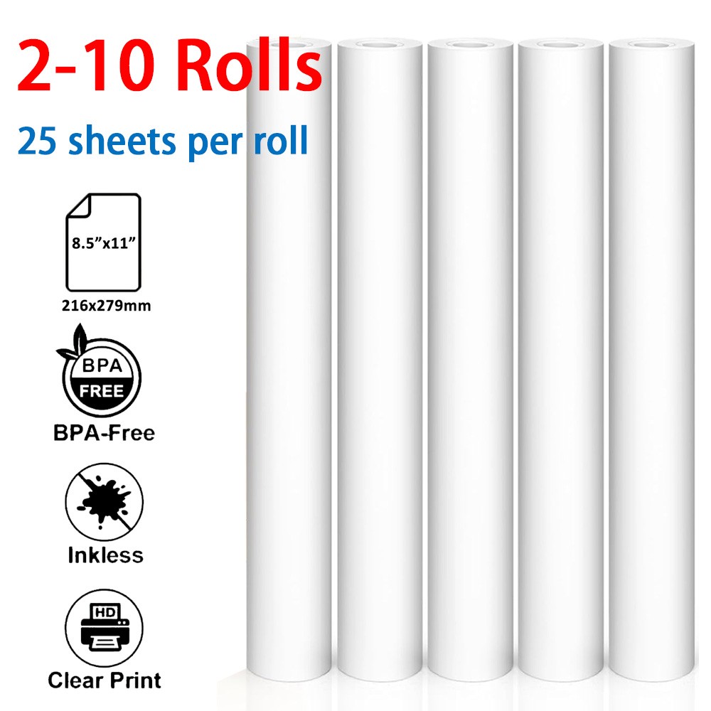 2-10 Rolls A4 Thermal Printer Paper 8.5×11″ for M08F M832 M834 Portable Printer