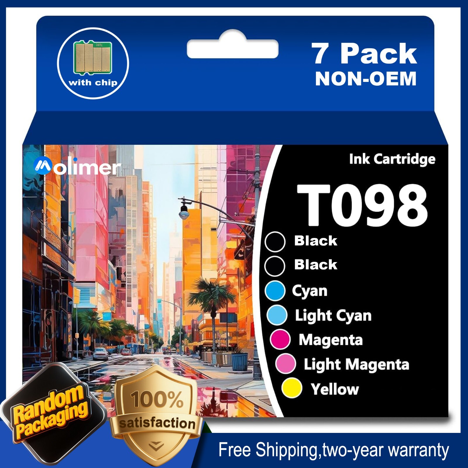 7PK 98 T098 Ink for Epson Artisan 700 710 725 730 800 810 837 (2BK/C/LC/M/LM/Y)