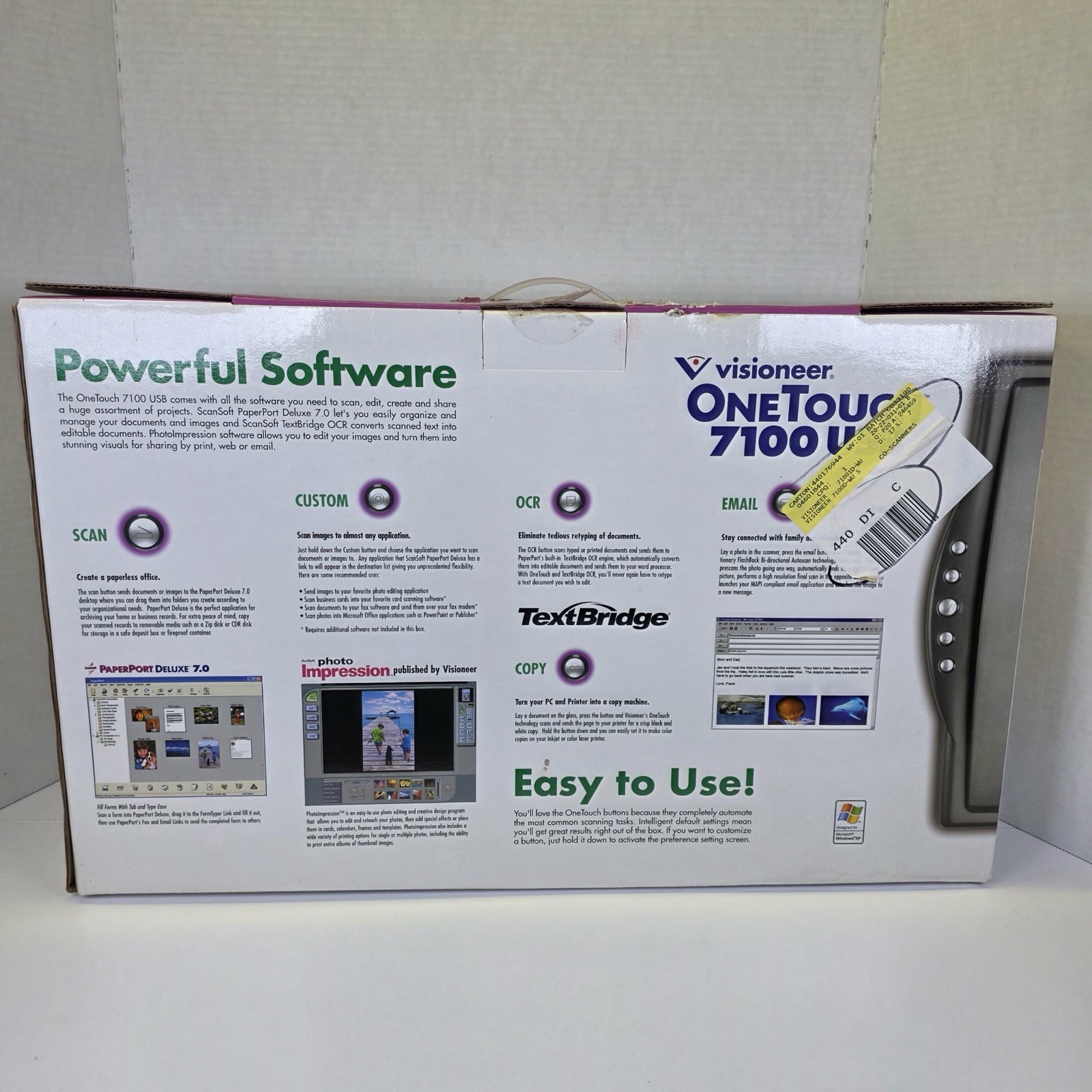 Visioneer OneTouch 7100 USB Flatbed Scanner Slim Design – 1200×4800 dpi