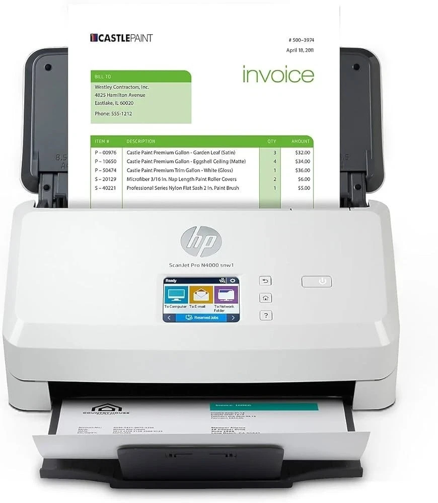 HP ScanJet Pro N4000 snw1 6FW08A 40ppm Wi-Fi/USB Color Duplex Scanner