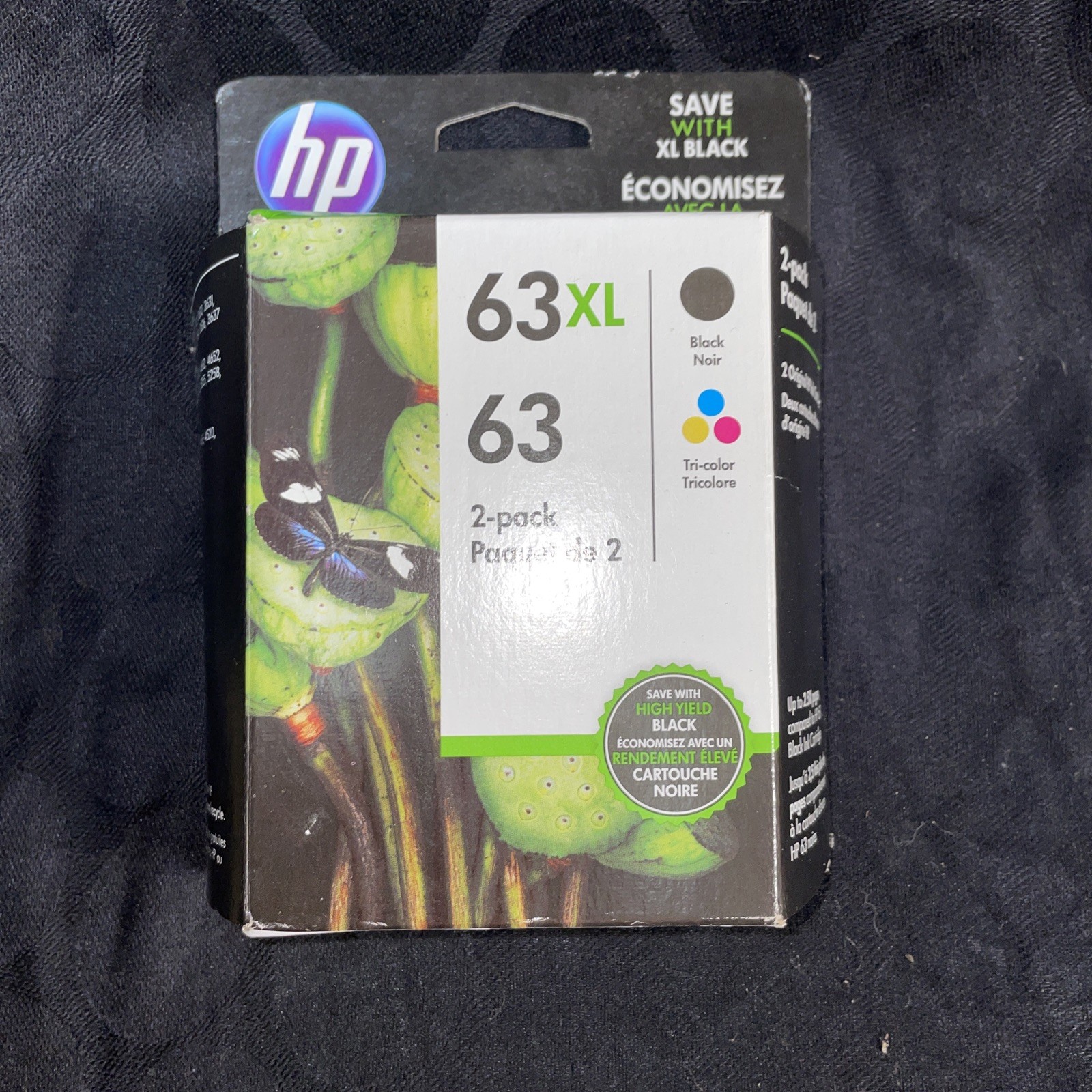Genuine OEM HP 63XL Black 63 Tri-Color Ink Cartridge Pack L0R48AN/ Exp 06/20