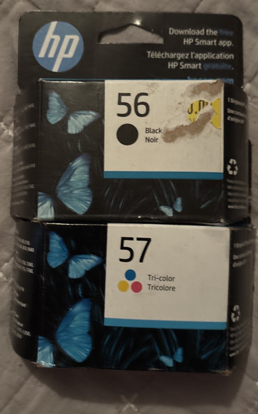 HP 56 Black & 57 Tri-color Ink Cartridges – 10/2024