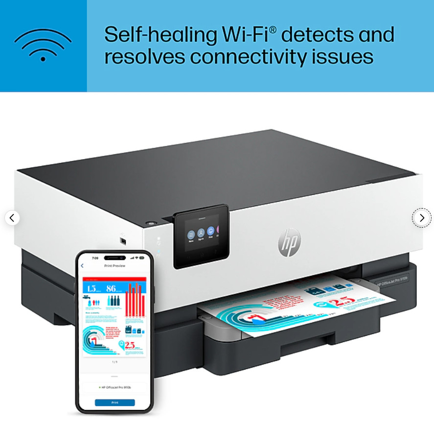 HP OfficeJet Pro 9110b Wireless Color Inkjet Printer, Print Only (5A0S1A)