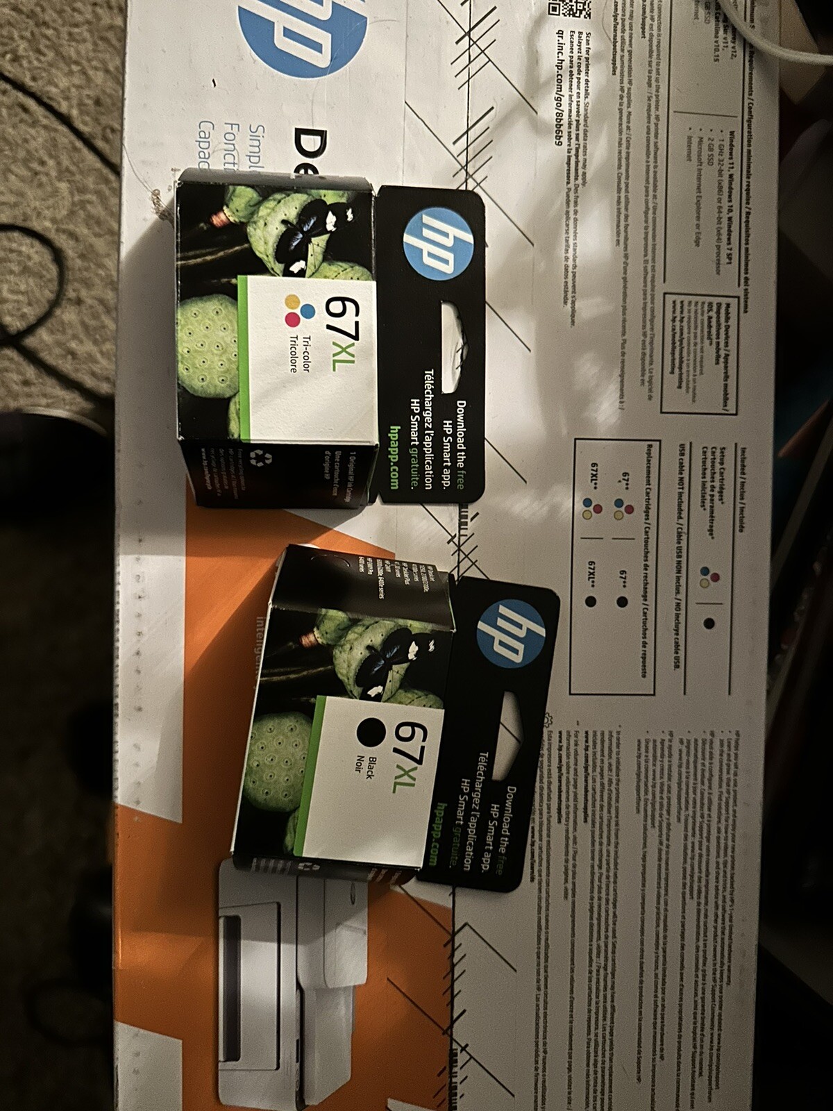 New HP 67XL Black + Tri Color Ink Cartridges Combo 3YP31BN Dated 2025