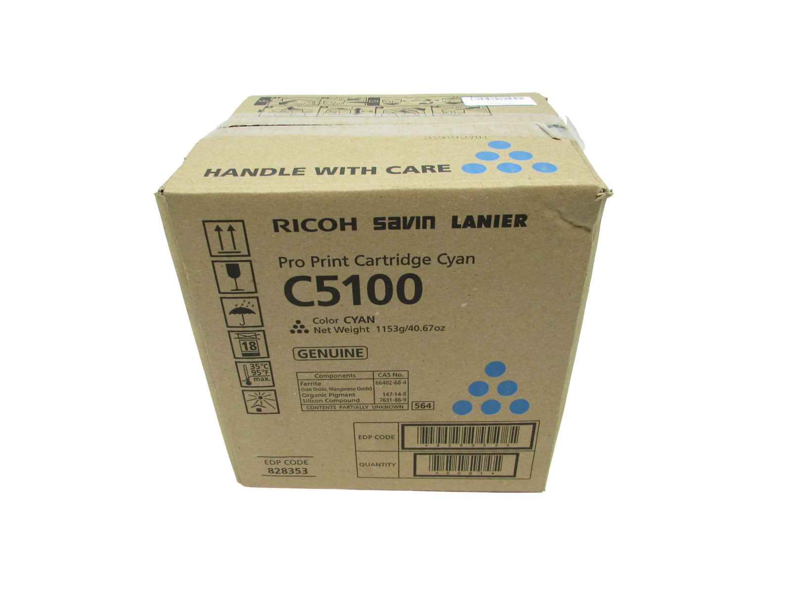 Genuine Ricoh Pro C5100 828353 Cyan Toner Cartridge Ricoh/Savin/Lanier Pro C5100