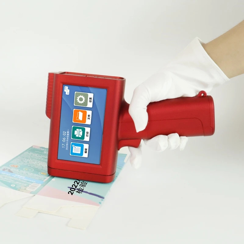 Handheld inkjet printer prints production date, text batch number, barcode image